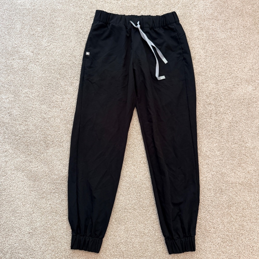 FIGS Scrub Joggers Women S Black Zamorra Technical Collection Drawstring Pants